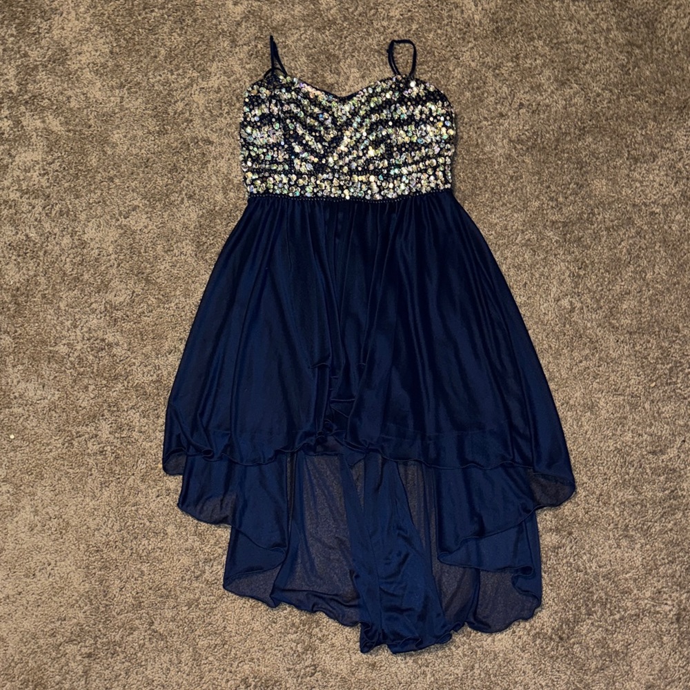 B. Smart Navy Sequin Formal Dress